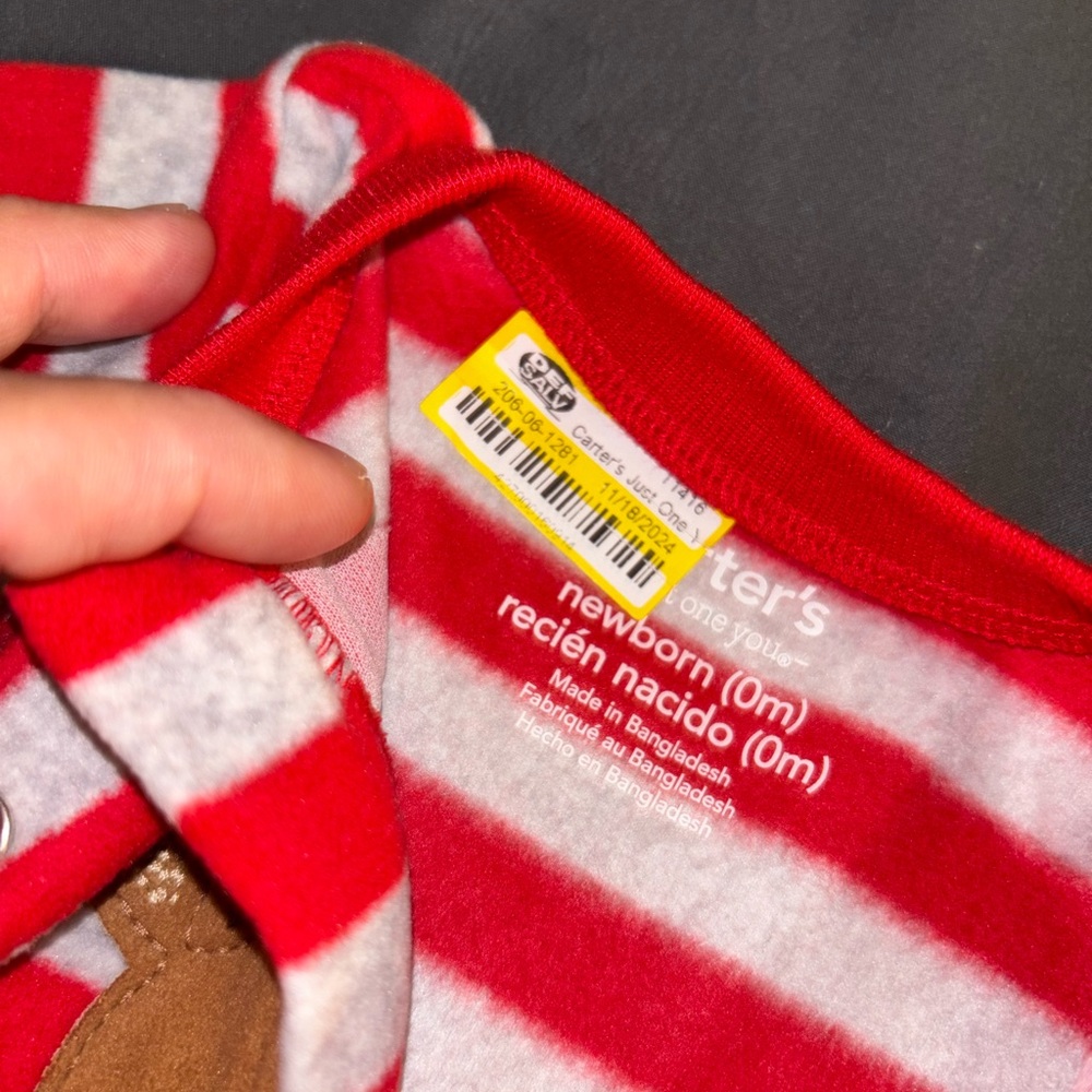 Carter's Red and White Striped Baby Onesie